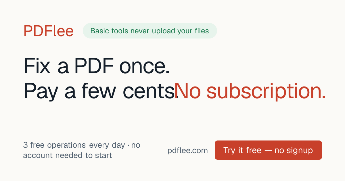 I got tired of paying €9 / month to merge 2 PDFs a year, so I built a pay-per-cents PDF toolkit. 3